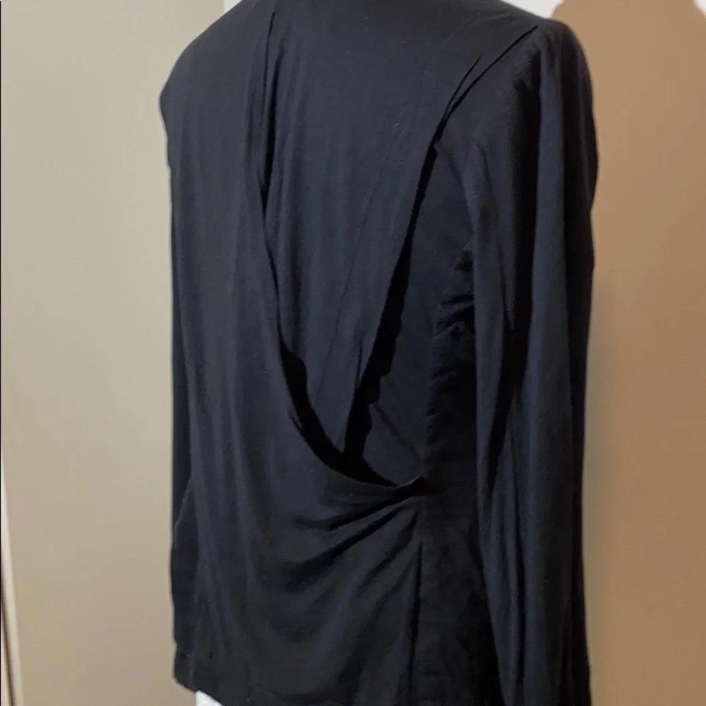 BCBG Maxazria cotton jacket black open back size S